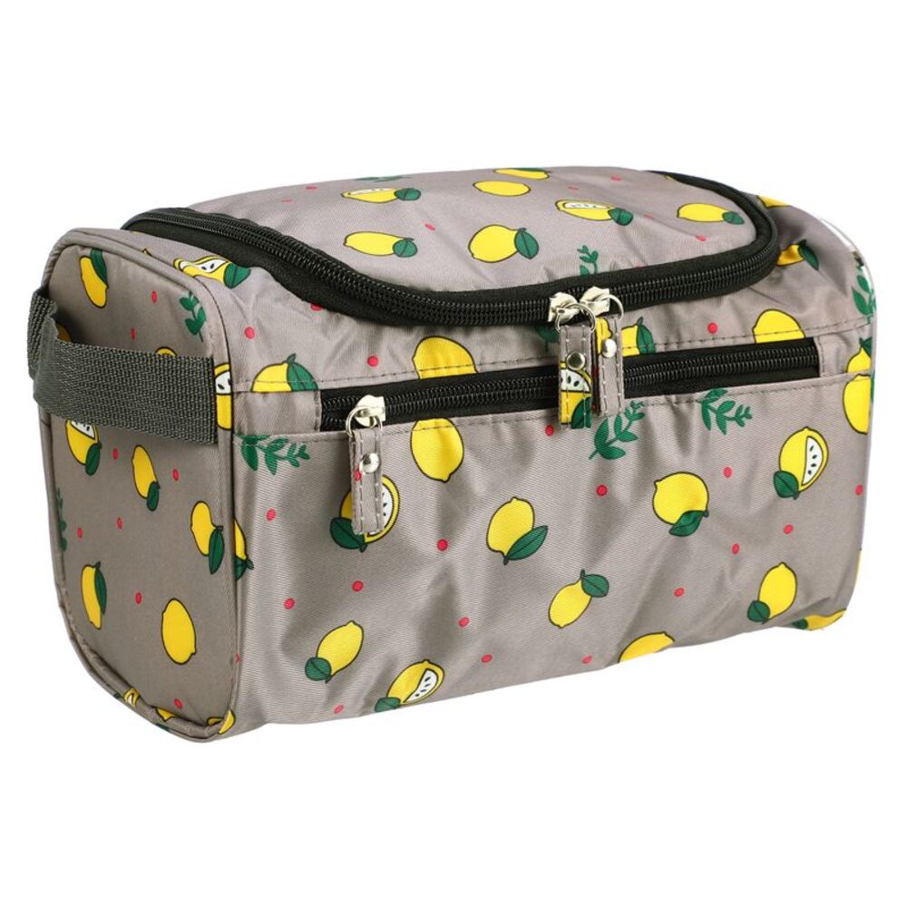 1 Pcs Oxford Cloth Waterproof Travel Makeup Toiletry Bag Gray Yellow